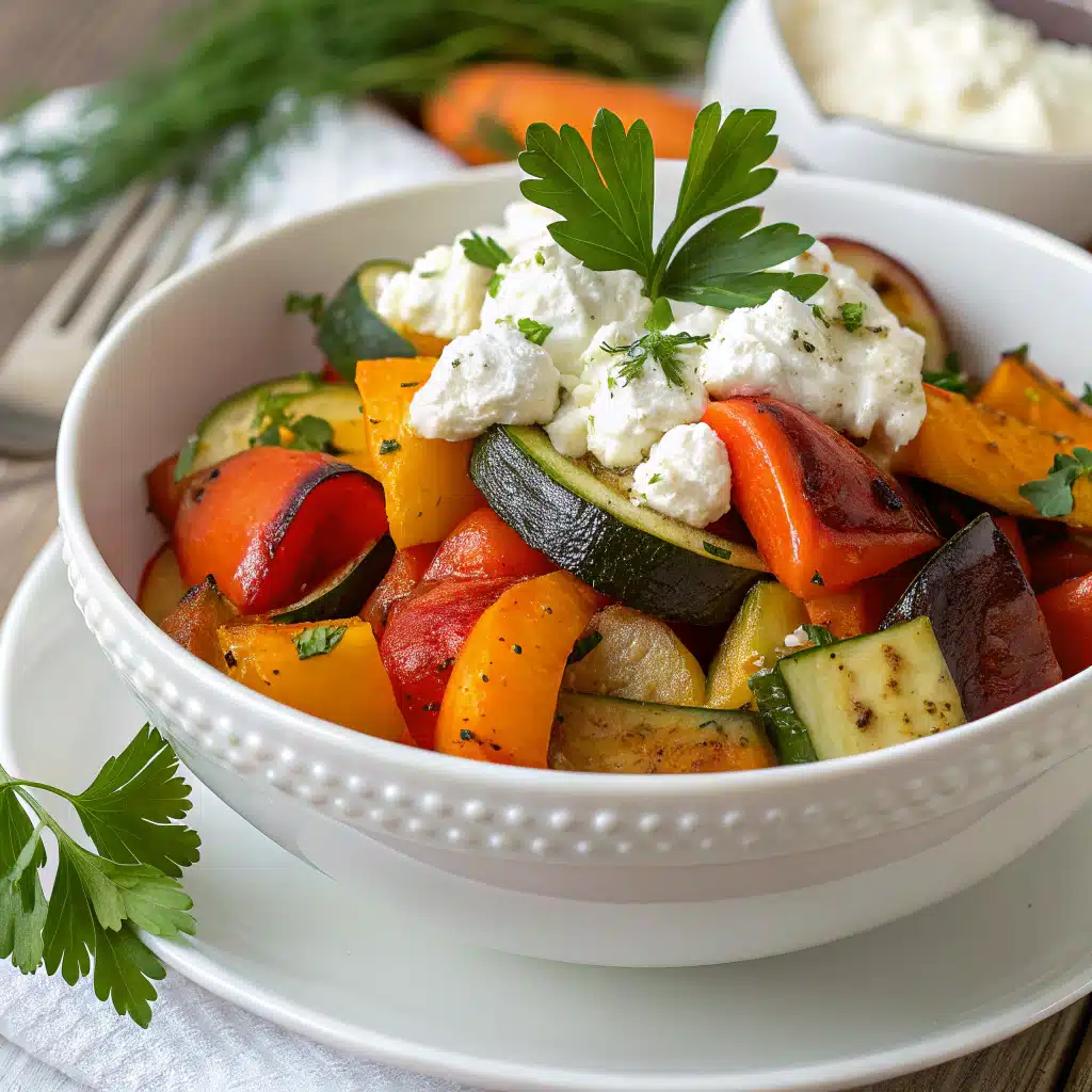 Roasted Veggie Cottage Cheese Bowl