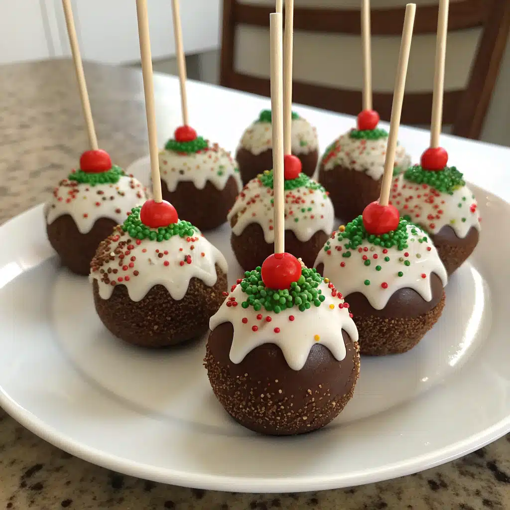 Christmas Pudding Cake Pops