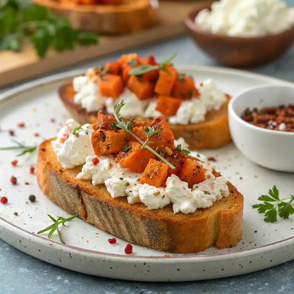 Savory Cottage Cheese Sweet Potato Toasts