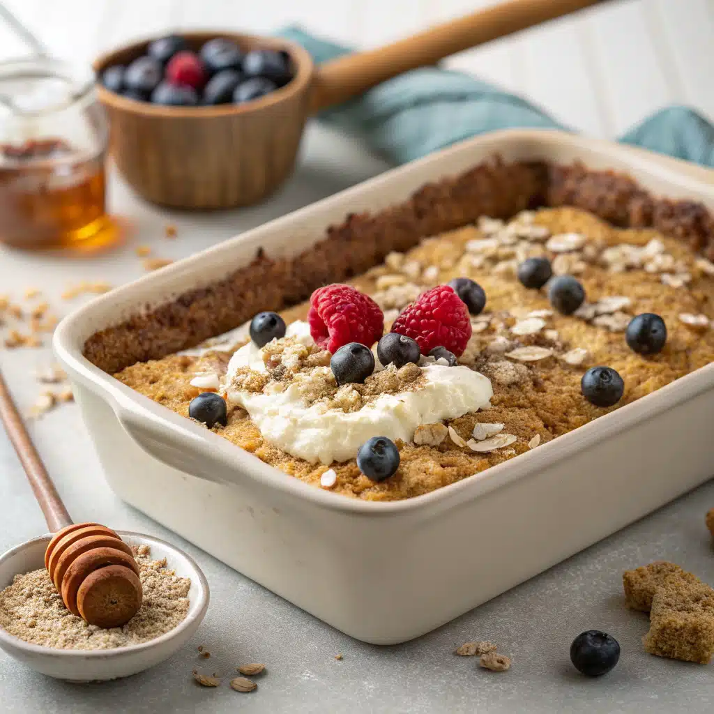 Easy Cinnamon Cottage Cheese Oatmeal Bake