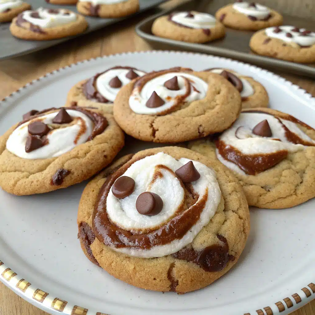 Chocolate Marshmallow Swirl Cookies