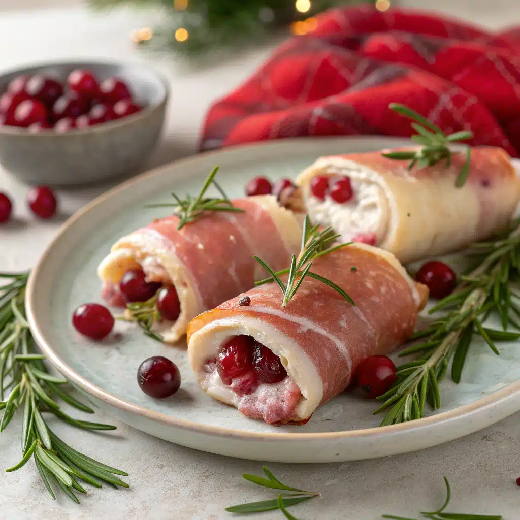 Savory Christmas Cranberry Roll Ups