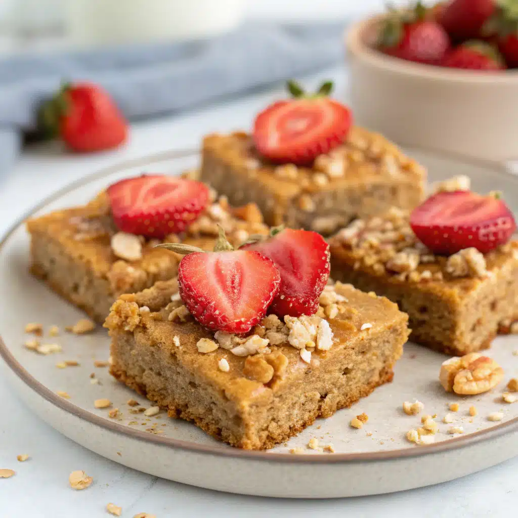 Healthy Peanut Butter Greek Yogurt Breakfast Blondies