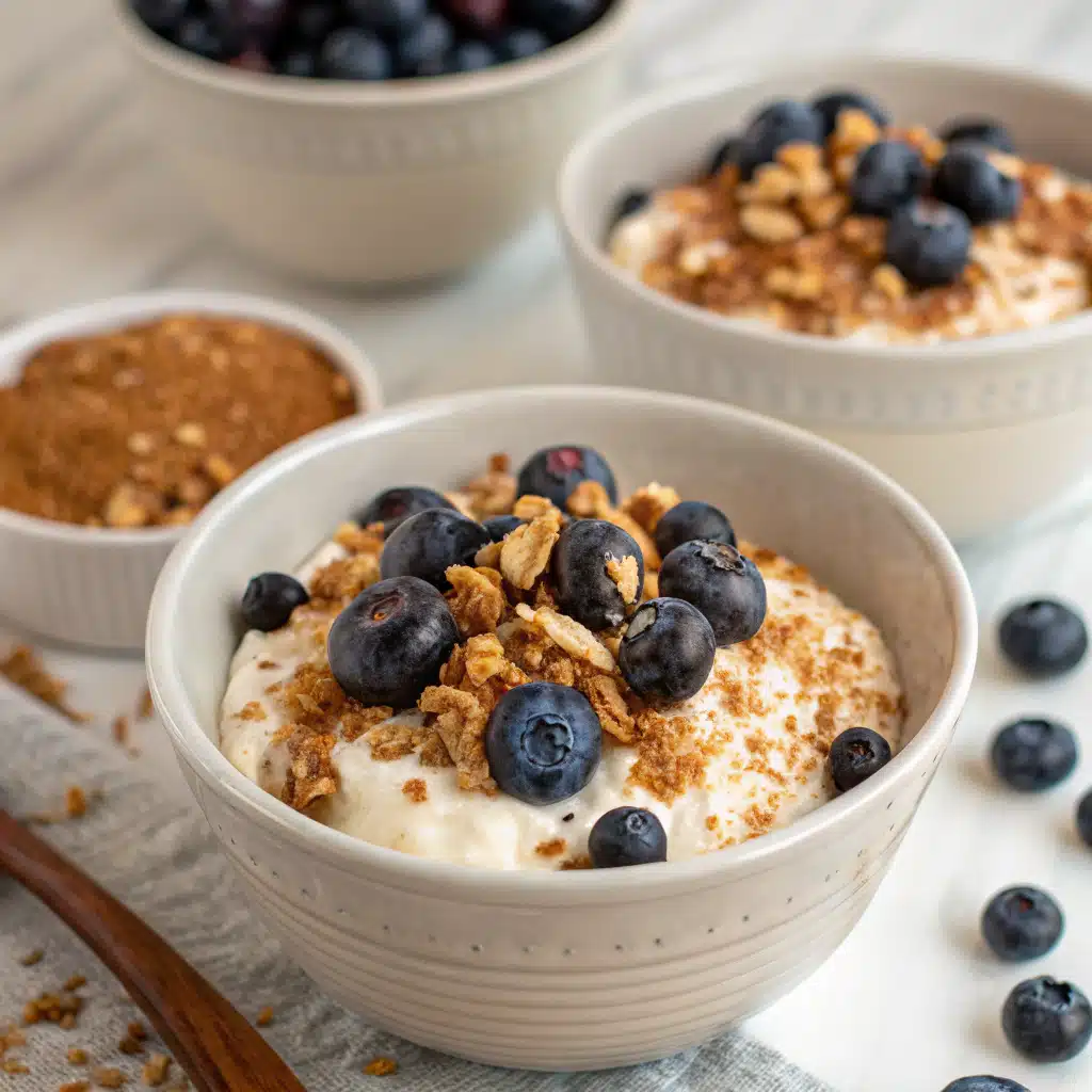 Baked Blueberry Cottage Cheese Breakfast Bowls