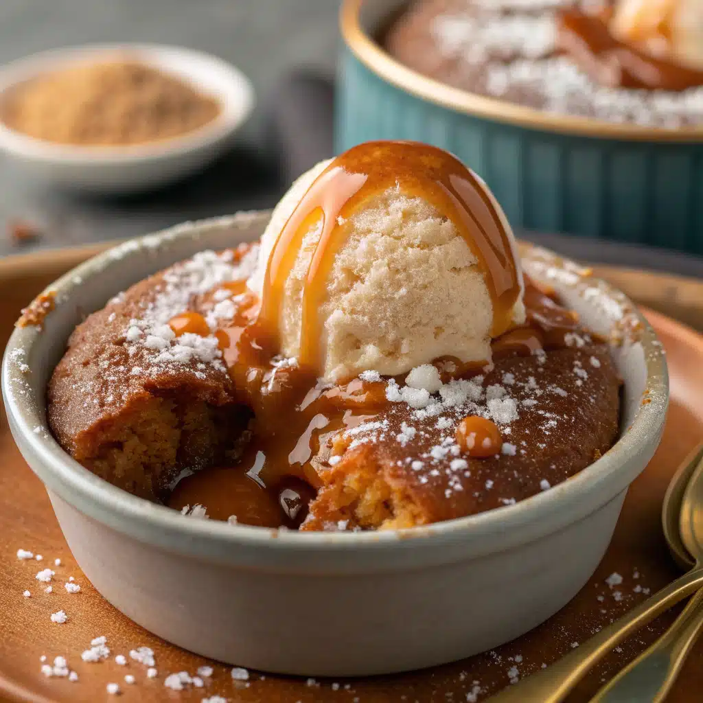 Molten Caramel Bowl Cake