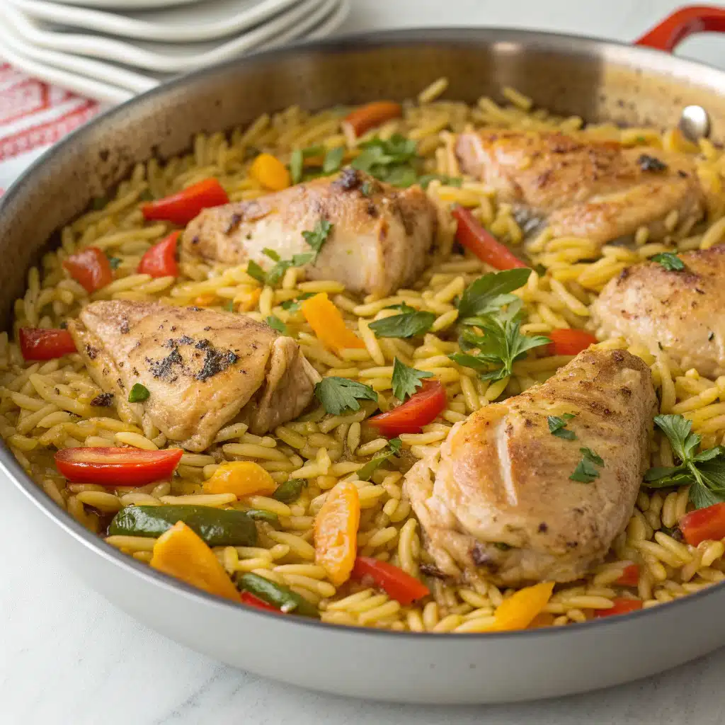 One Pan Chicken Orzo